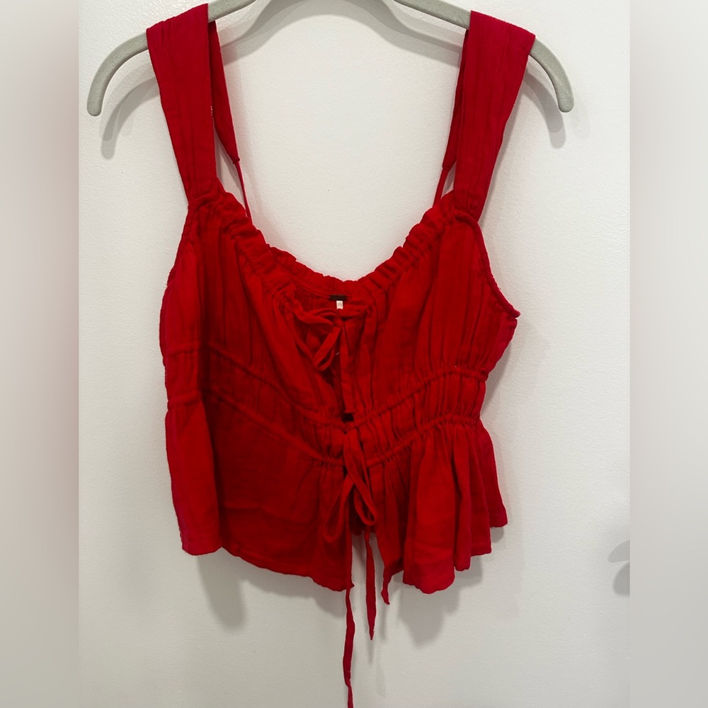 Free People Front Tie Tank Top